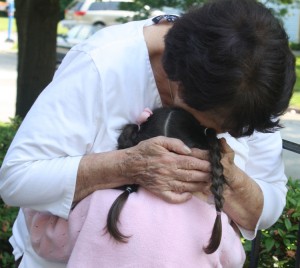 3 year old Hugging Nana