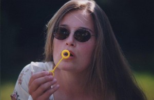 Blowing bubbles, maid of honor, bubbles