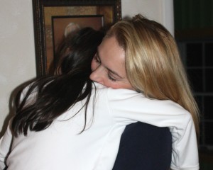 November 2011 Mom and daughter hug, snuggle, cuddle