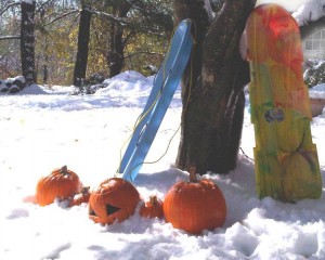 Sleds and pumpkins