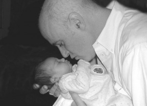 Father and daughter, father adores daughter, newborn, newborn baby, baby, adoration